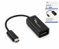 Preview: Adattatore da USB tipo C a DisplayPort, 4k a 60 Hz, USB 3.1, da spina USB a presa DP, nero, scatola DINIC con foro europeo